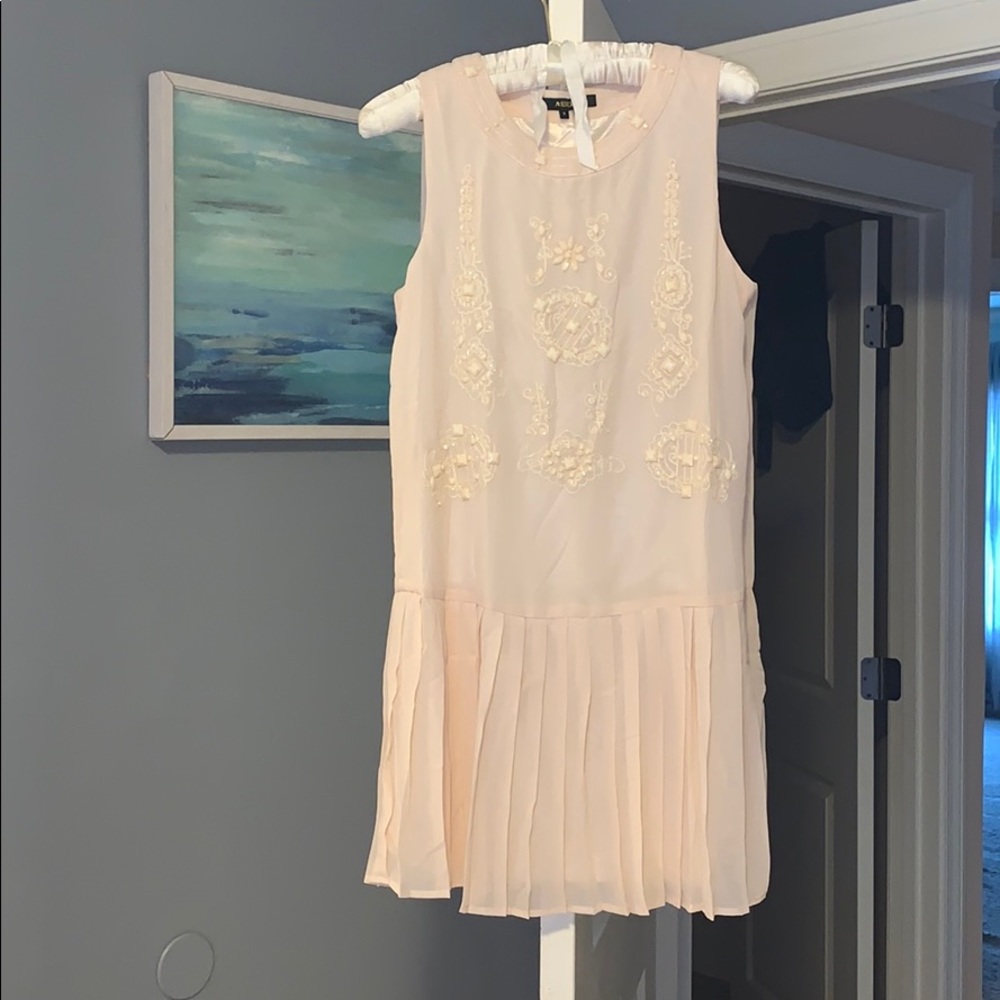 Mini champagne dress with beading